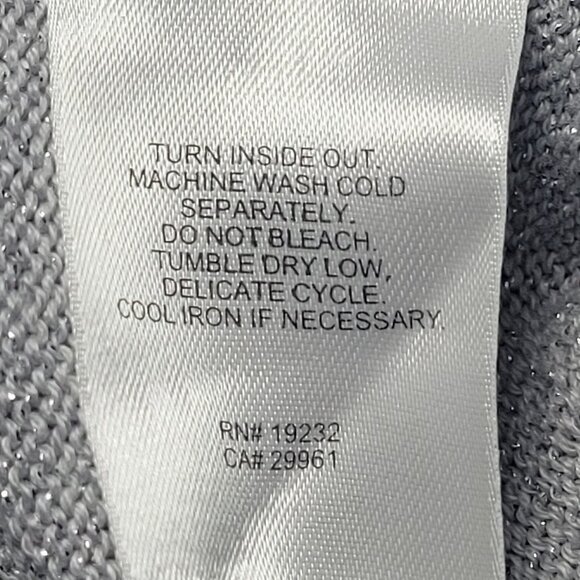 Alfred Dunner Womens Silver Sparkle Short Sleeve Sweater Blouse Size Large - Picture 3 of 12